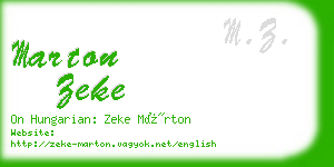 marton zeke business card